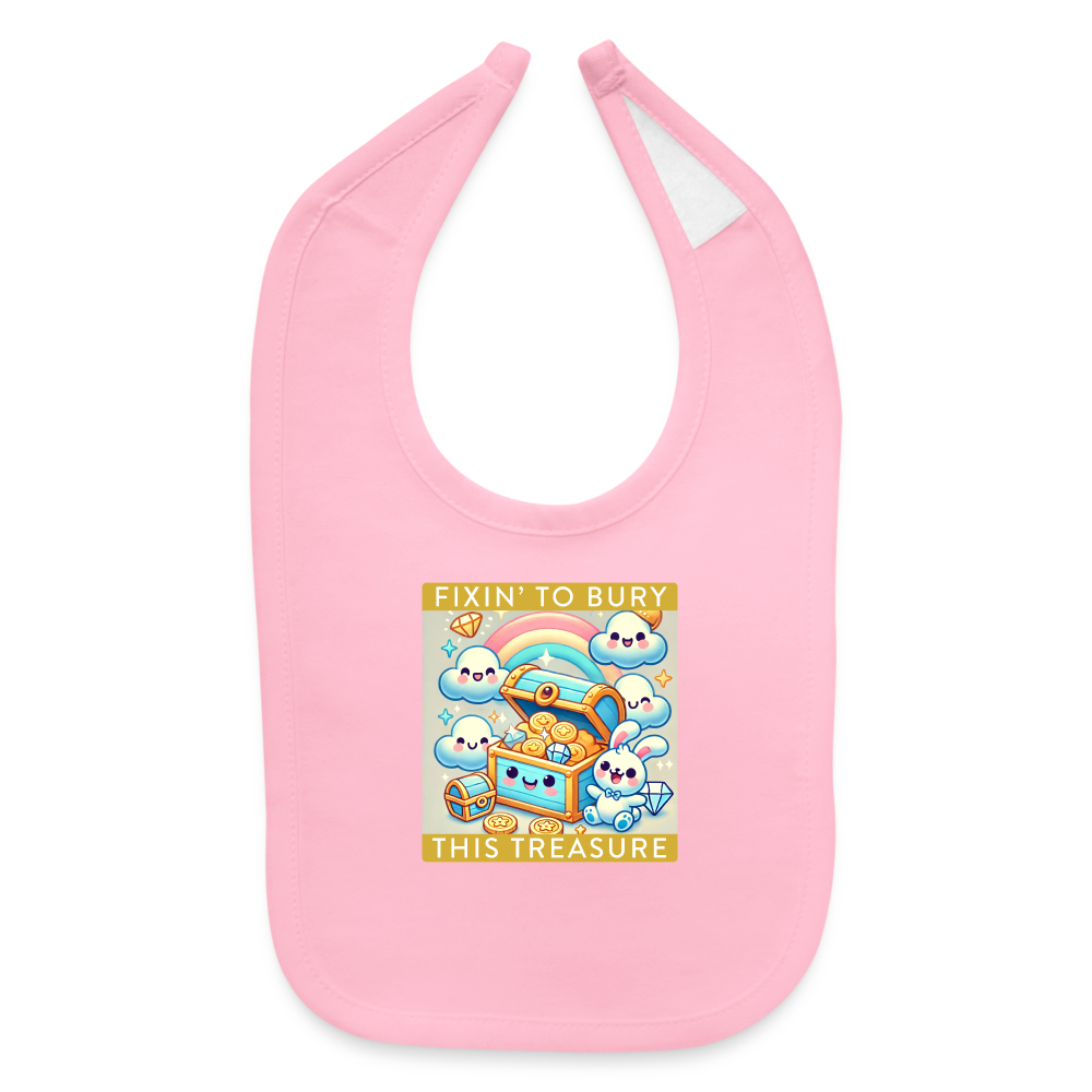 “Fixin’ to Bury” Baby Bib - light pink