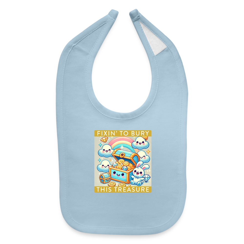 “Fixin’ to Bury” Baby Bib - light blue