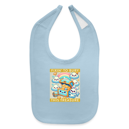 “Fixin’ to Bury” Baby Bib - light blue